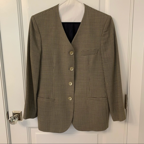Vintage Italian Shawl Collar Tweed Blazer Size 10 - Picture 5 of 14